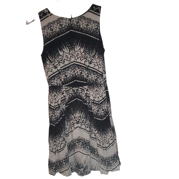 Nicole Miller Artelier Black White Printed Knee Length Sleeveless Silk Dress 0 - Picture 2 of 5